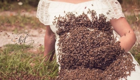 ფეხმძიმე ქალი 20 000-ზე მეტი ფუტკრის გარემოცვაში მომავალ დედობას აღნიშნავს (+ვიდეო)