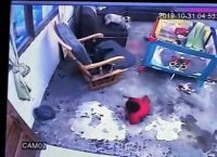 კატამ ბავშვი კიბიდან ჩავარდნას გადაარჩინა (ემოციური ვიდეო)
